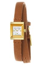 Women's Gucci G-frame Leather Wrap Strap Watch, 14mm X 18mm