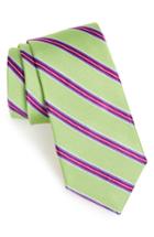 Men's Nordstrom Men's Shop Chester Stripe Silk Tie, Size - Green