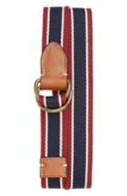 Men's J.crew Signature Stripe Webbing Belt - Navy/ Burgundy