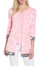 Women's Ming Wang Multi Contrast Pattern Long Jacket - Pink
