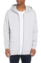 Men's Zanerobe Heathered Front Zip Cotton Hooded Sweatshirt - Grey