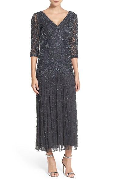 Women's Pisarro Nights Beaded Mesh Dress - Grey