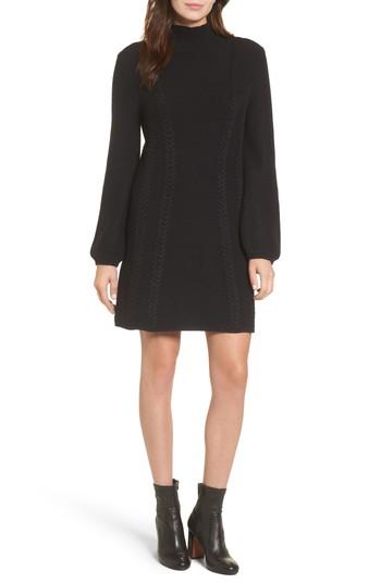Women's Caslon Cable Knit Sweater Dress, Size - Black