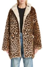 Women's R13 Oversize Faux Leopard Hunting Coat - Brown