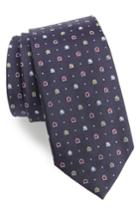 Men's Salvatore Ferragamo Foggia Print Silk Tie, Size - Blue