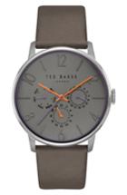 Men's Ted Baker London James Multifunction Leather Strap Watch, 42mm
