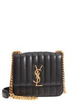Saint Laurent Medium Vicky Leather Crossbody Bag - Black