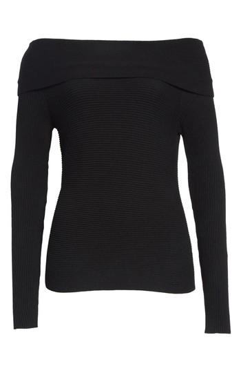 Women's Armani Collezioni Off The Shoulder Sweater Us / 46 It - Black