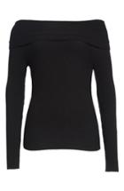Women's Armani Collezioni Off The Shoulder Sweater Us / 46 It - Black