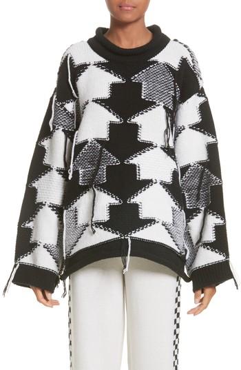 Women's Stella Mccartney Arrow Intarsia Wool Sweater Us / 38 It - Black