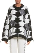 Women's Stella Mccartney Arrow Intarsia Wool Sweater Us / 38 It - Black