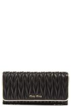 Women's Miu Miu Matelasse Leather Continental Wallet - Black