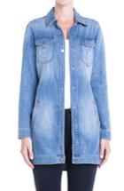 Women's Liverpool Jeans Company Long Denim Jacket - Blue