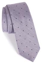 Men's The Tie Bar Dot Silk & Linen Tie, Size - Purple
