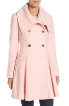 Women's Guess Envelope Collar Double Breasted Coat - Pink