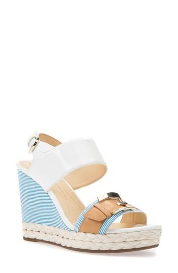 Women's Geox Janira 11 Espadrille Wedge Us / 36eu - Blue