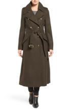 Women's London Fog Double Breasted Trench Coat - Green