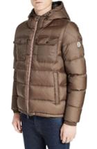 Men's Moncler Morane Hooded Down Quilted Jacket - Brown