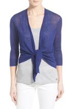 Women's Nic+zoe '4-way' Convertible Three Quarter Sleeve Cardigan - Blue