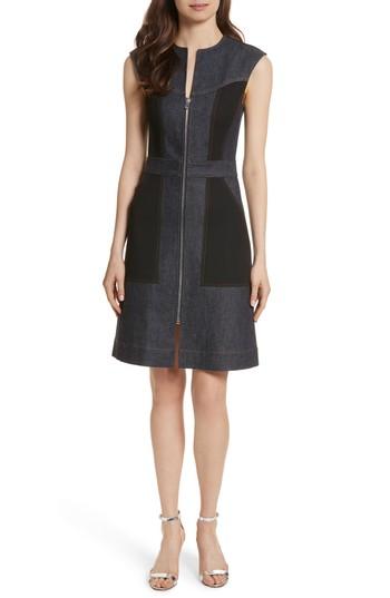 Women's Diane Von Furstenberg Front Zip Denim Dress - Blue