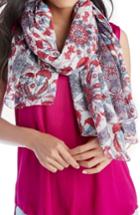 Women's Sole Society Print Scarf, Size - Pink