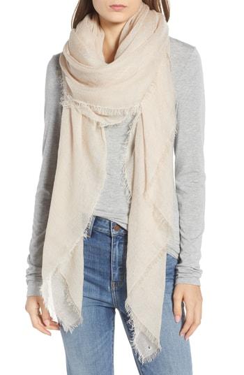 Women's Treasure & Bond Lightweight Cross Dyed Scarf, Size - Beige