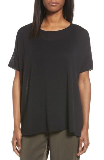 Women's Eileen Fisher Silk Blend Tunic Sweater - Black