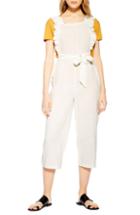 Women's Topshop Frill Crop Jumpsuit - Ivory