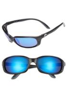 Men's Costa Del Mar Brine 60mm Polarized Sunglasses - Black/ Blue Mirror