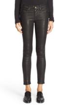 Women's Frame 'le Skinny' Lambskin Leather Pants - Black