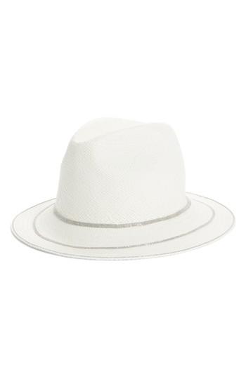 Women's Fabiana Filippi Triple Layer Bead Straw Hat - White