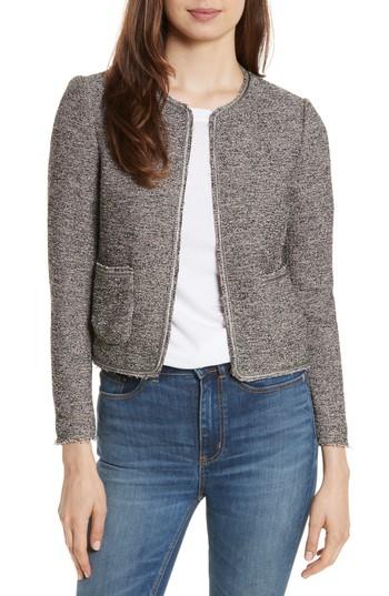Women's Rebecca Taylor Embellished Stretch Tweed Jacket - Beige