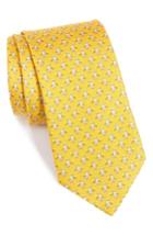 Men's Salvatore Ferragamo Seagulls Silk Tie, Size - Yellow