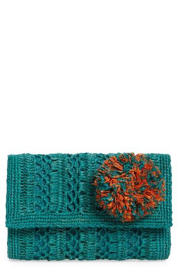 Mar Y Sol Anabel Woven Clutch - Blue/green
