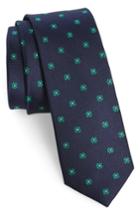 Men's The Tie Bar Primrose Flowers Silk Skinny Tie, Size - Green
