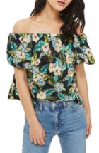 Women's Topshop Maggie Hawaiian Print Off The Shoulder Top