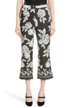 Women's St. John Collection Textured Floral Print Capri Pants