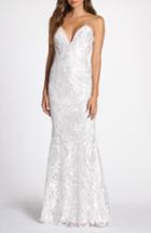 Women's Noel And Jean By Katie May My Lady Embroidered Illusion Strapless Wedding Dress - Ivory