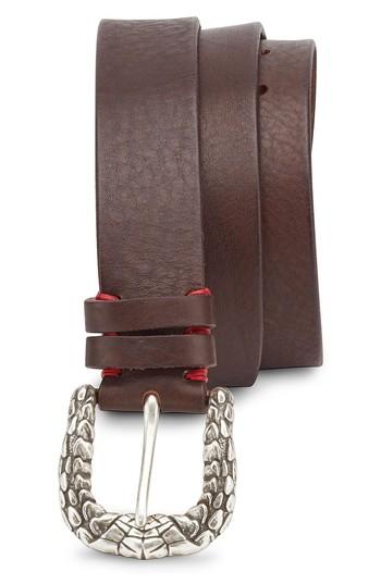 Men's Eleventy Snakeskin Buckle Leather Belt 0 Eu - Black