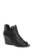 Women's Donald J Pliner Jacqi Woven Open Toe Bootie .5 M - Black