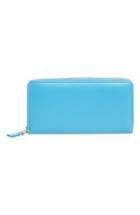 Men's Comme Des Garcons Leather Continental Long Wallet - Blue