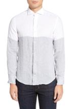 Men's Eleventy Colorblock Linen Sport Shirt