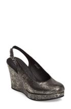 Women's Five Worlds Alejo Slingback Platform Wedge M - Metallic