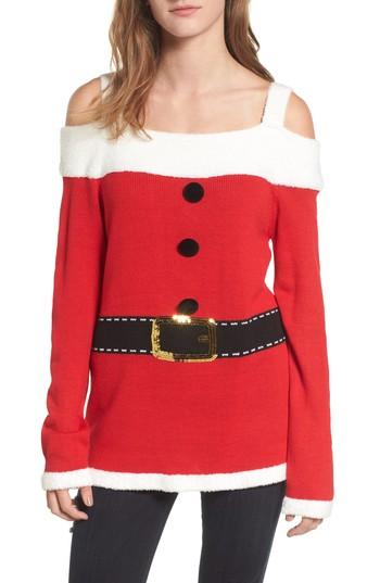 Women's Love By Design Santa Tunic Sweater - Red