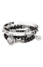Women's Alex And Ani Crystal Rose Set Of 3 Stacking Bracelets
