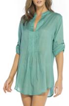 Women's Vix Swimwear Mini Pleat Cover-up Caftan - Blue/green