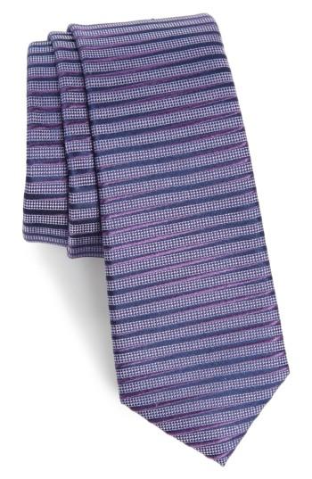 Men's Calibrate Brewer Stripe Silk Tie, Size - Purple