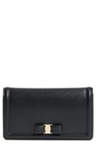 Women's Salvatore Ferragamo Vara Leather Wallet On A Chain - Grey