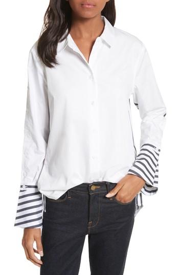 Women's Equipment Rossi Contrast Stripe Button Down Shirt - White