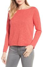 Women's Eileen Fisher Organic Linen & Cotton Sweater - Red